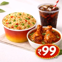 🔴Hunger Combo - FRIED RICE + CHICKEN CURRY (2PCS) + COLDDRINK 