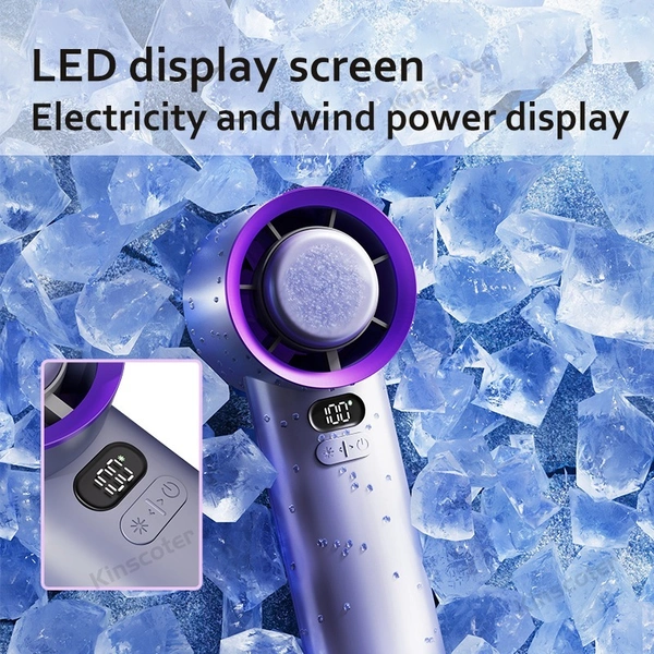High-Speed Rechargeable Air Circular Ice Fan – 3600mAh Handheld Electric Turbo Fan for Outdoor Use Cooling Handheld Fan