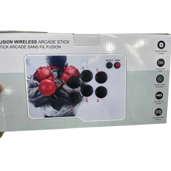 Fusion Wireless Arcade Stick – Double Rocker Game Console with TV Connection, Classic Games & High-Res Display