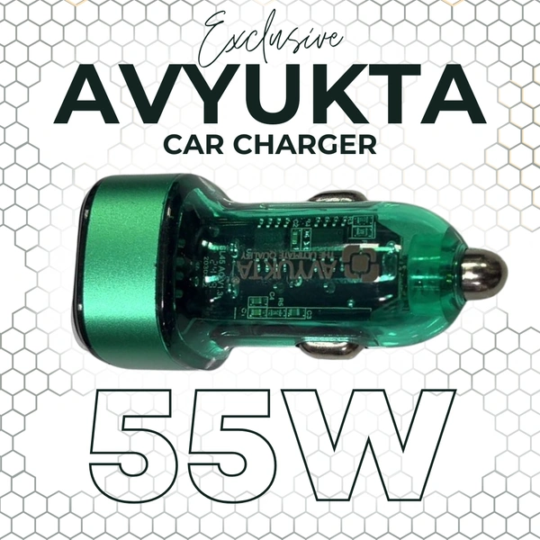 AVYUKTA 110W Car Charger with PD 30W and QC 4.0 Quick Charge | Super Fast Dual Port Car Adapter