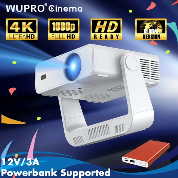 Wupro C880F Portable Mini Smart Android Projector | 220 ANSI Lumens | Power Bank Support | LCD HD Home Cinema Projector