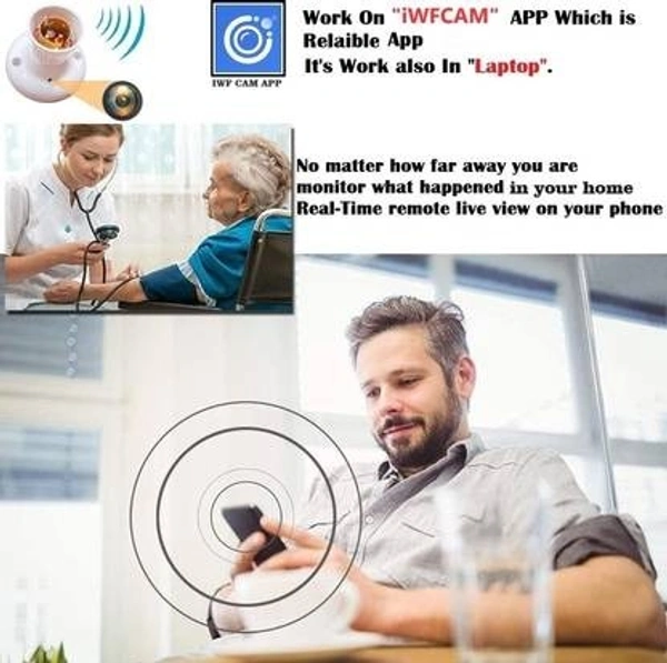 Sky Hub 4K WiFi Bulb Holder Spy Camera | Hidden Dome CCTV | Motion Detection | Night Vision | 24x7 Monitoring