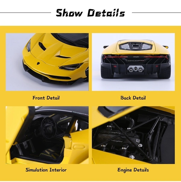 Lamborghini Maisto 1/18 Diecast LP770 Sport Car Model | Alloy Metal Model with 4 Opening Doors
