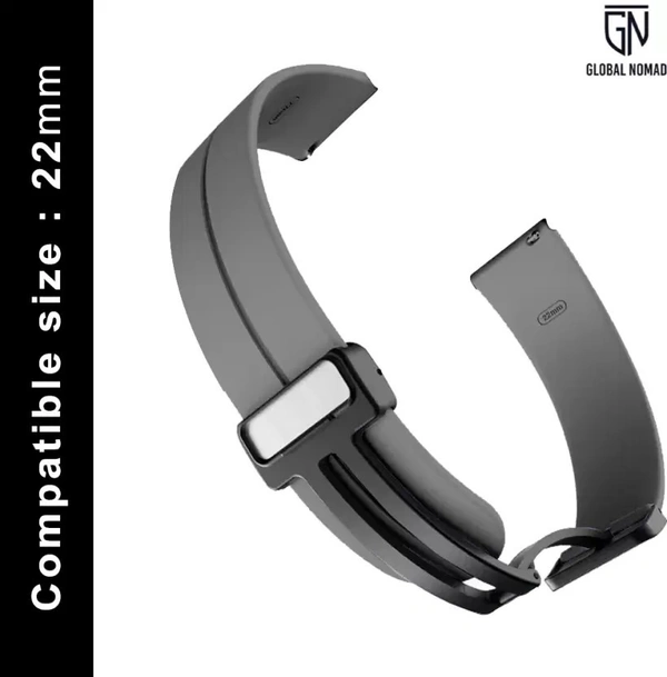 22MM-MGNT-SILI-GREY Smart Watch Strap  (Grey)