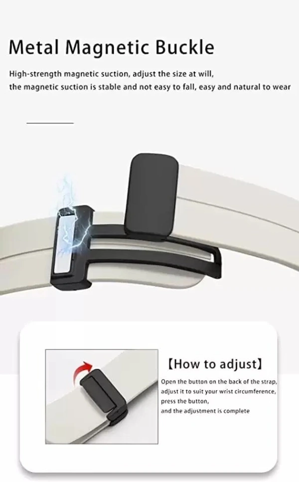 Magnetic Smart Strap Compatible with ultra smart Watch Strap 38mm 40mm and 41mm Perfact Fit for iWatch Ultra SE2 SE Series 8 7 6 5 4 3 2 1 Smart Watch Strap  (Grey)