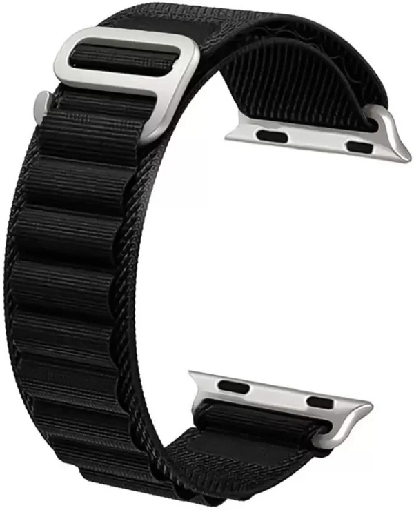 Alpine Smart Watch Strap Compatible with ultra smart Watch 49mm 45mm 44mm and 42mm Perfect Fit for Ultra SE2 SE Series 8/7/6/5/4/3/2/1 iWatch Smart Strapband for Men Women Smart Watch Strap  (Black)