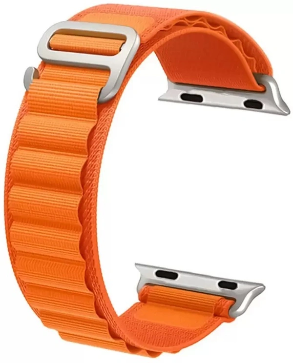 Alpine Smart Watch Strap Compatible with ultra smart Watch 49mm 45mm 44mm and 42mm Perfect Fit for Ultra SE2 SE Series 8/7/6/5/4/3/2/1 iWatch Smart Strapband for Men Women Smart Watch Strap  (Orange)