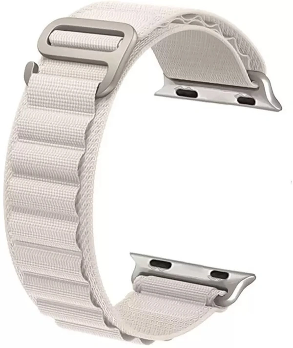 Alpine Smart Watch Strap Compatible with ultra smart Watch 49mm 45mm 44mm and 42mm Perfect Fit for Ultra SE2 SE Series 8/7/6/5/4/3/2/1 iWatch Smart Strapband for Men Women Smart Watch Strap  (White)