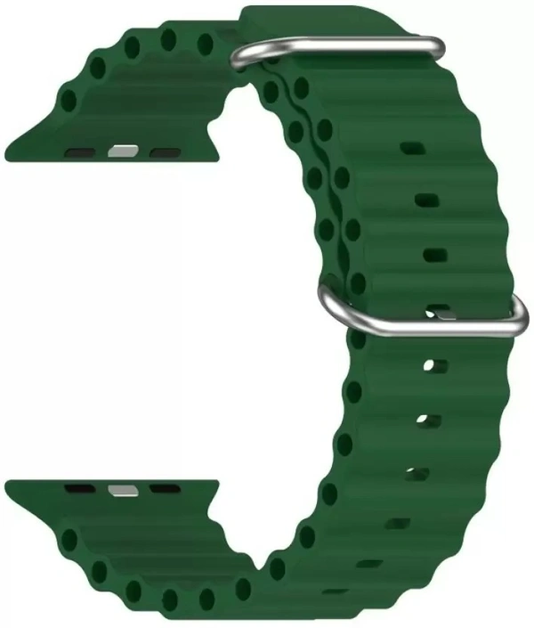Silicone Ocean Band Compatible with ultra smart Watch Strap 38mm 40mm 41mm for iWatch Ultra SE2 SE Series 8 7 6 5 4 3 2 1 iWatch Strapband for Men Women Smart Watch Strap  (Green)