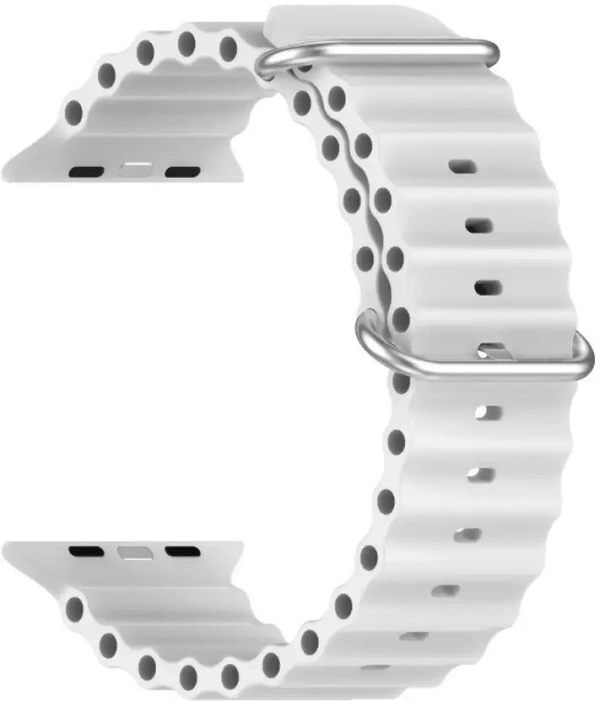 Silicone Ocean Smart Watch Strap Compatible with ultra smart Watch 38mm 40mm 41mm Perfact Fit for iWatch Ultra SE2 SE Series 8 7 6 5 4 3 2 1 Smart Watch Strap  (Grey)