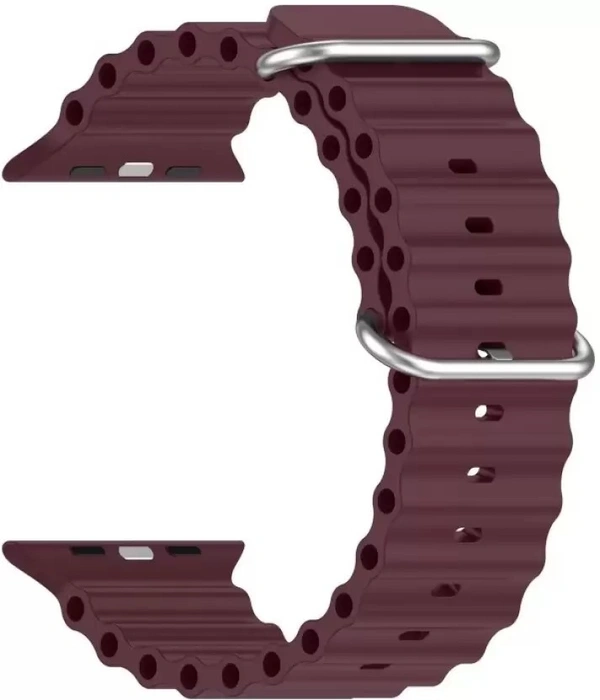 Silicone Ocean Band Compatible with ultra smart Watch Strap 38mm 40mm 41mm for iWatch Ultra SE2 SE Series 8 7 6 5 4 3 2 1 iWatch Strapband for Men Women Smart Watch Strap  (Brown)