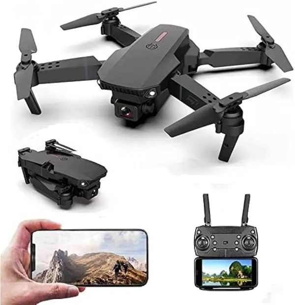 998 Drone brushless 5G FPV With video Con 1080 HD Camera, dual camera dual battery - Black