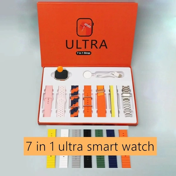 Hot Sale 49mm wireless charger BT call 7 in 1 ultra smart watch 7in1 ultra smart watch with 7 straps