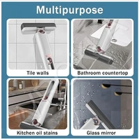 Mini Mop for Kitchen with 2 Sponges Portable Mini Mop Self Squeeze Strong Absorbent Magic Wiper for Kitchen Small Sponge Mop Self Squeezing Wet & Dry Use for Bathroom Wall Glass Car Table Home