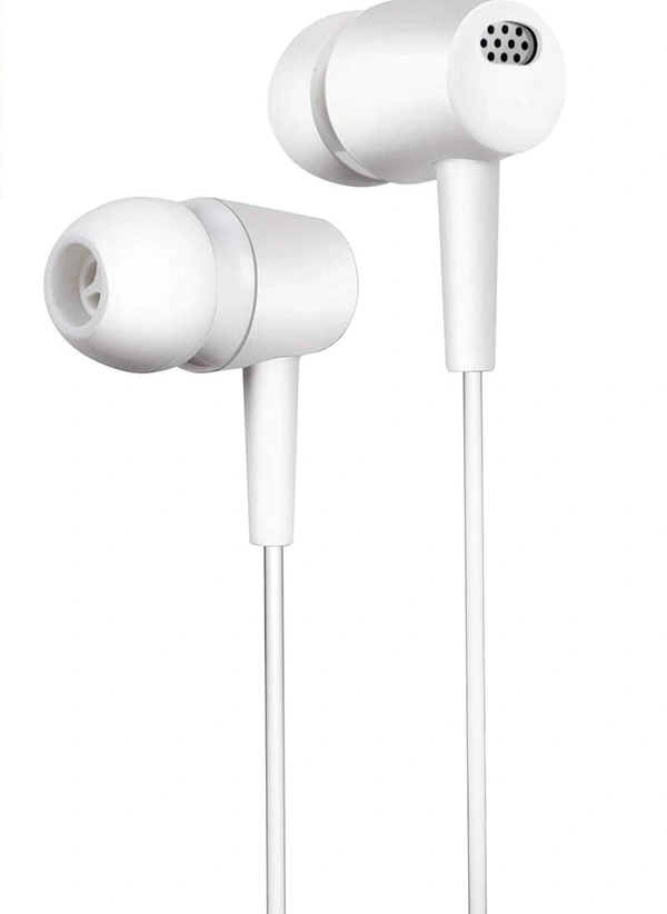 VNP Wired in Ear Earphone White, Handsfree, Headphone, Earbuds with Mic & Button for Music & Call Control Connect with All Android Phones
