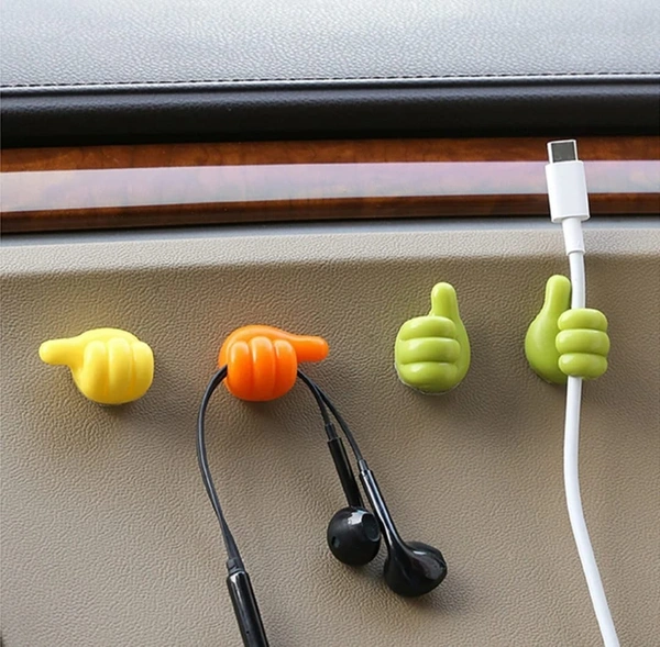 Thumb Cable Clips,Cord Holder Multi-Functional Wall Hooks Cable Organizer Cable Management for Desk Home Office Car (Pack 1)