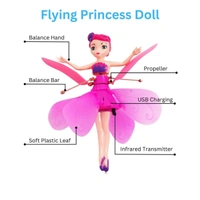 Magical Flying Fairy Doll, Hand Sensor Control, USB Powered Magic Flying Fairy, Sky Dancers Flying Toy, Rainbow Glitter Flying Princess Doll Indoor, Fairy Doll for Girls Boys (Random Color) PrincessFairyDolls