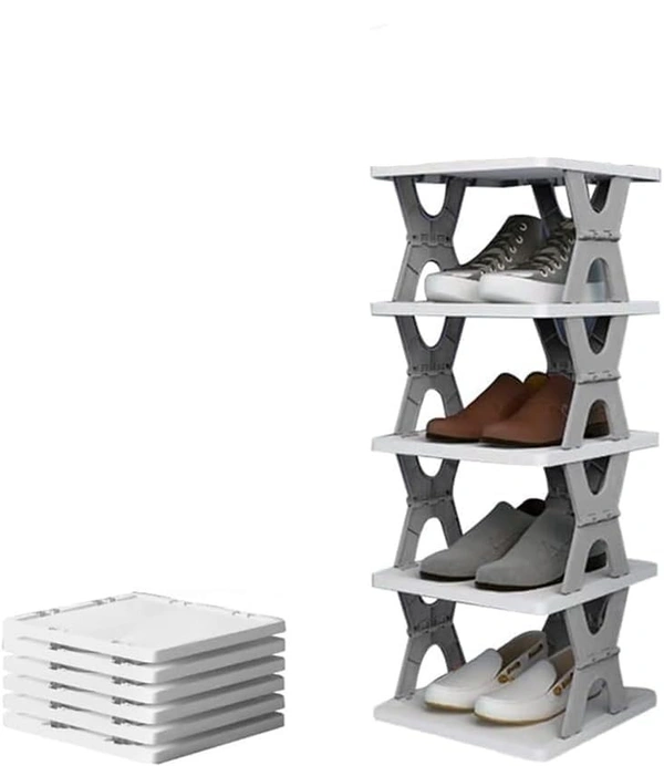Shoe Rack, Shoe Racks for Closet, Shoe Storage Organizer for Bedroom & Entryway, Space Saver Stackable Shoe Shelf (4-Layer