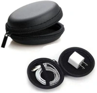 Earphone Headphone Case Pouch Cover Carrying Case for Earphones, Headset, Pen Drives, SD Cards, All Mobile Accessories (Black) (Pack of 1