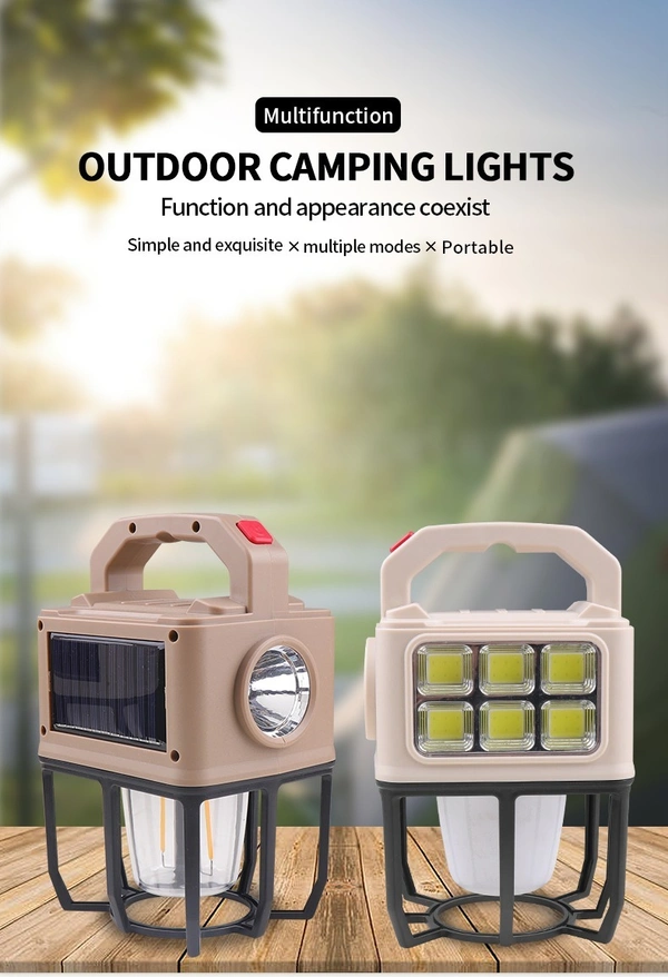 NY-9802A Solar Camping Lantern Rechargeable Lantern 2400mAh Power Bank