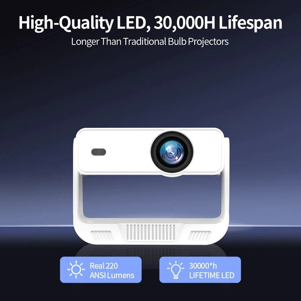 Wupro C880F Portable Mini Smart Android Projector | 220 ANSI Lumens | Power Bank Support | LCD HD Home Cinema Projector