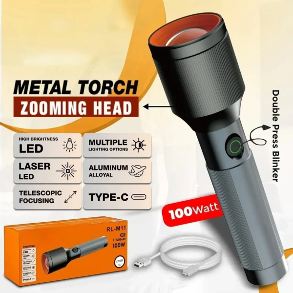 RL-M11| Metal Torch – Strong, Stylish & Long-Lasting