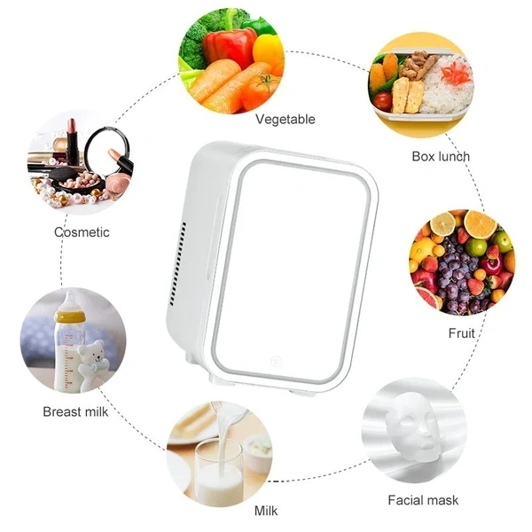 Mini Fridge Beverage Camping Cosmetics Portable Small Mirror Refrigerators for The Room