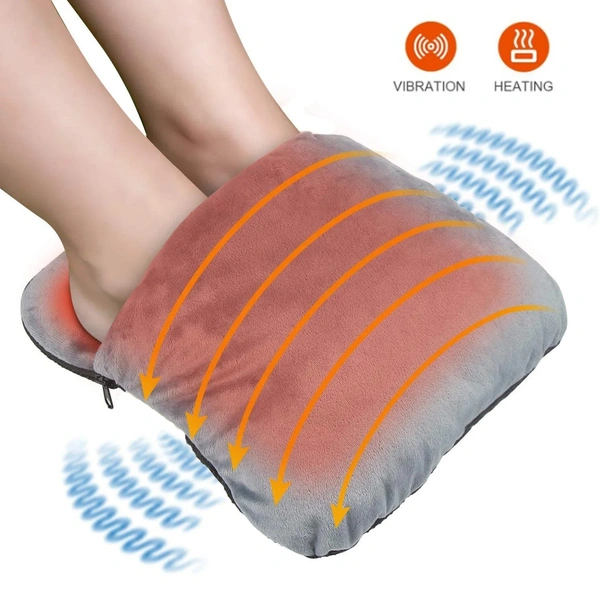 Winter USB Electric Foot Warmer & Massage Heating Pad - Soft Flannel Foot Heater