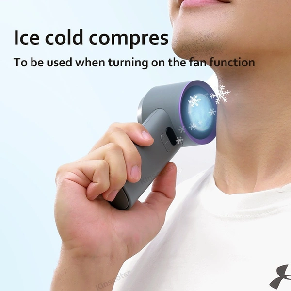 High-Speed Rechargeable Air Circular Ice Fan – 3600mAh Handheld Electric Turbo Fan for Outdoor Use Cooling Handheld Fan