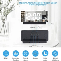LED Digital Projection Alarm Clock – 180° Time Projection, Snooze Function & Dual Alarm