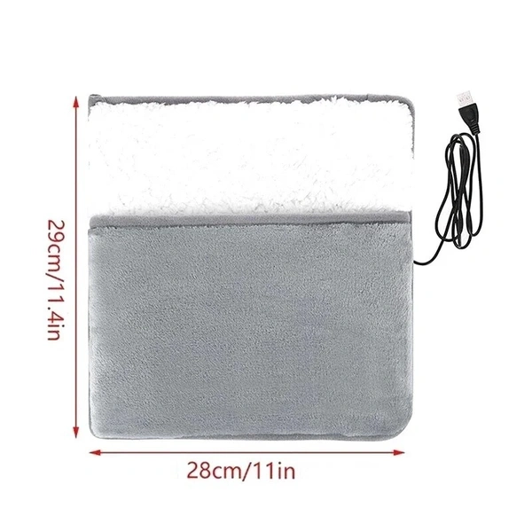 Winter USB Electric Foot Warmer & Massage Heating Pad - Soft Flannel Foot Heater