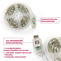 10MTR - 5V Smart APP Control LED String Light 10M RGBIC LED Holiday Christmas Lighting Smart LED Strip Light with bluetooth control