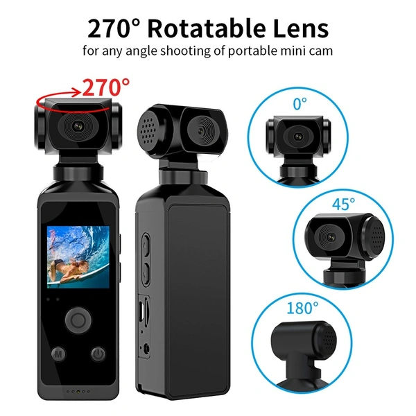 4K Ultra HD Pocket Action Camera – Portable, Waterproof, Wide-Angle Lens for Vlogging & Adventure