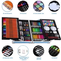 145-Piece Non-Toxic Watercolor & Coloring Box – Complete Drawing & Painting Kit for Kids & Beginners