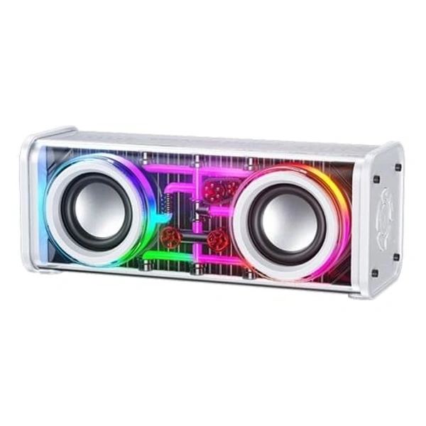 ELECTROPRIME Compatiable for WK D45 10W Dual Speaker Transparent Mecha Bluetooth Speaker