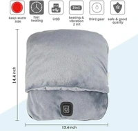 Winter USB Electric Foot Warmer & Massage Heating Pad - Soft Flannel Foot Heater