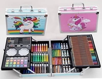 145-Piece Non-Toxic Watercolor & Coloring Box – Complete Drawing & Painting Kit for Kids & Beginners