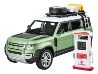 BIG SIZE DEFENDER CAMPING 1:24 DIECAST METAL PULLBACK TOY CAR WITH OPENABLE DOORS & LIGHT