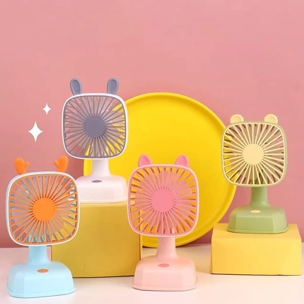 Desktop Fan, USB Fan, Desk Fan, Portable Fan, Silent, 7 Blades, Mini Fan, Small Fan, Strong Wind, Quiet Operation, For Home Office and Bedroom, Desk Fan, Cute, Animal Ears, Adjustable Angle, Small