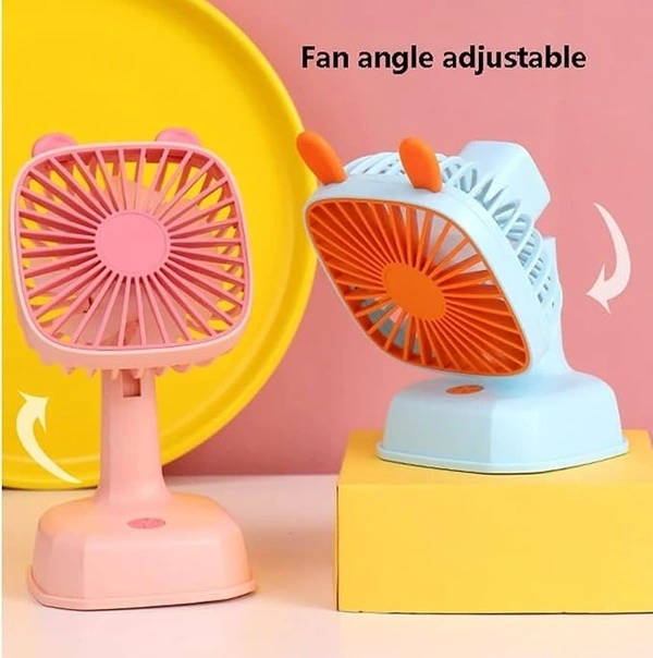 Desktop Fan, USB Fan, Desk Fan, Portable Fan, Silent, 7 Blades, Mini Fan, Small Fan, Strong Wind, Quiet Operation, For Home Office and Bedroom, Desk Fan, Cute, Animal Ears, Adjustable Angle, Small