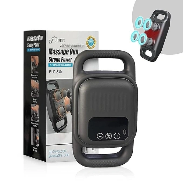 "Muscle Relaxation Massage Gun - 4 Heads, Adjustable Speeds, Portable Therapy for Recovery"