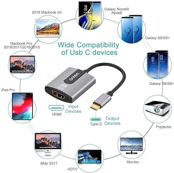 USB-C to 4K HDMI Adapter | Ultra HD Display Converter for Windows, Mac, Linux, Android & More