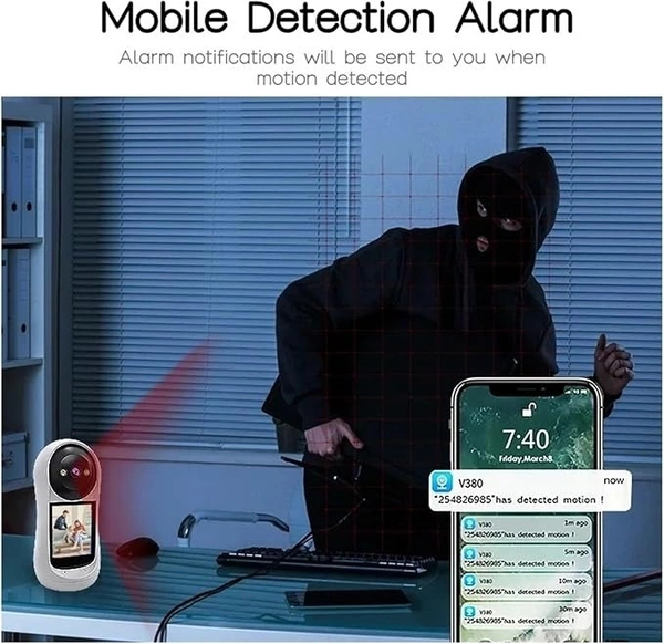 1080P WiFi Security Camera with Motion Detection | Night Vision | 128GB Support | Home & Office Surveillance