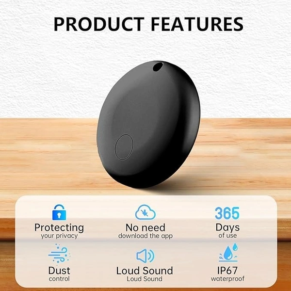 Bluetooth Tracker Android - 2 Pack, Item Finders Locators Work with Google Find My App (Only for Android), Tracker Tag for Keys, Luggage, Backpack, Wallet, Vehicle, Pets (Black)