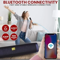 WOOS Portable Bluetooth Soundbar | Rechargeable Speaker with FM, USB, TF Card, AUX & Wired Mic Support