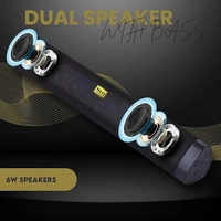 WOOS Portable Bluetooth Soundbar | Rechargeable Speaker with FM, USB, TF Card, AUX & Wired Mic Support