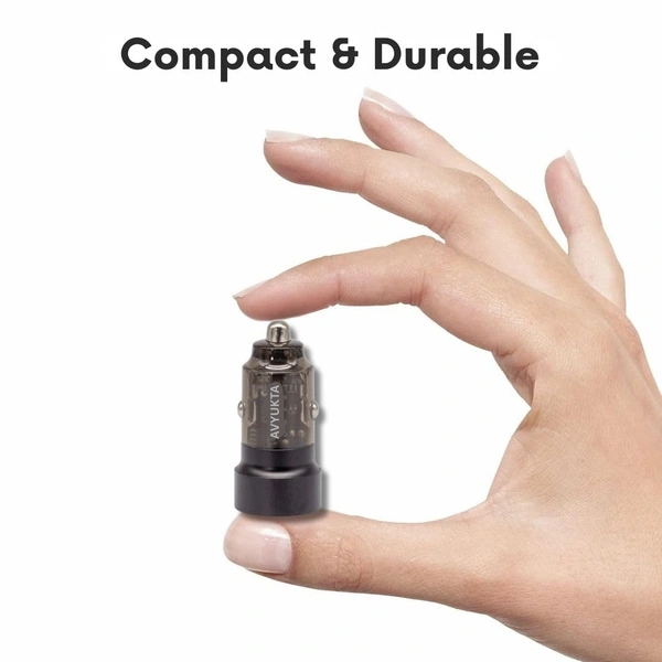 AVYUKTA 100W Super Fast Car Charger (PD 30W + QC 4.0 Dual Port) – 6-Month Warranty