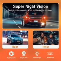AVYUKTA S-2 ULTRA 3-Lens Dash Cam | Full HD | Front, Rear & Cabin | Night Vision | Wi-Fi App Control with mic