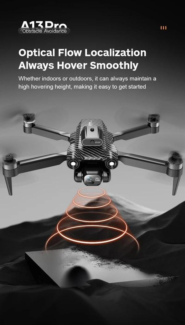 A13 Drone 4K 1080P HD Camera WiFi Fpv Air Pressure Altitude Hold Foldable Quadcopter RC Dron Kid Toy Boys Gifts 2 Battery  2 Camera
