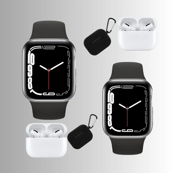 Rakshabandhan Gift Combo – 2 Smart Watches, 2 AirPods, 2 Covers | Perfect Festive Gift